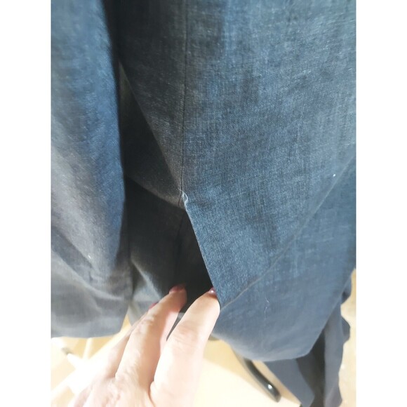 Linda Allard Ellen Tracy Blue Linen Jacket Pant Suit Women's Size 10 Long - Picture 8 of 16